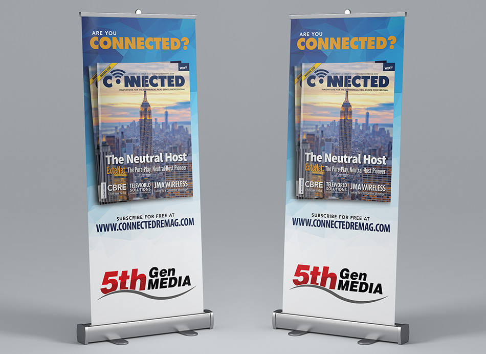 Connected Real Estate Magazine displays,convention booths and pop-up designed by EMW Productions