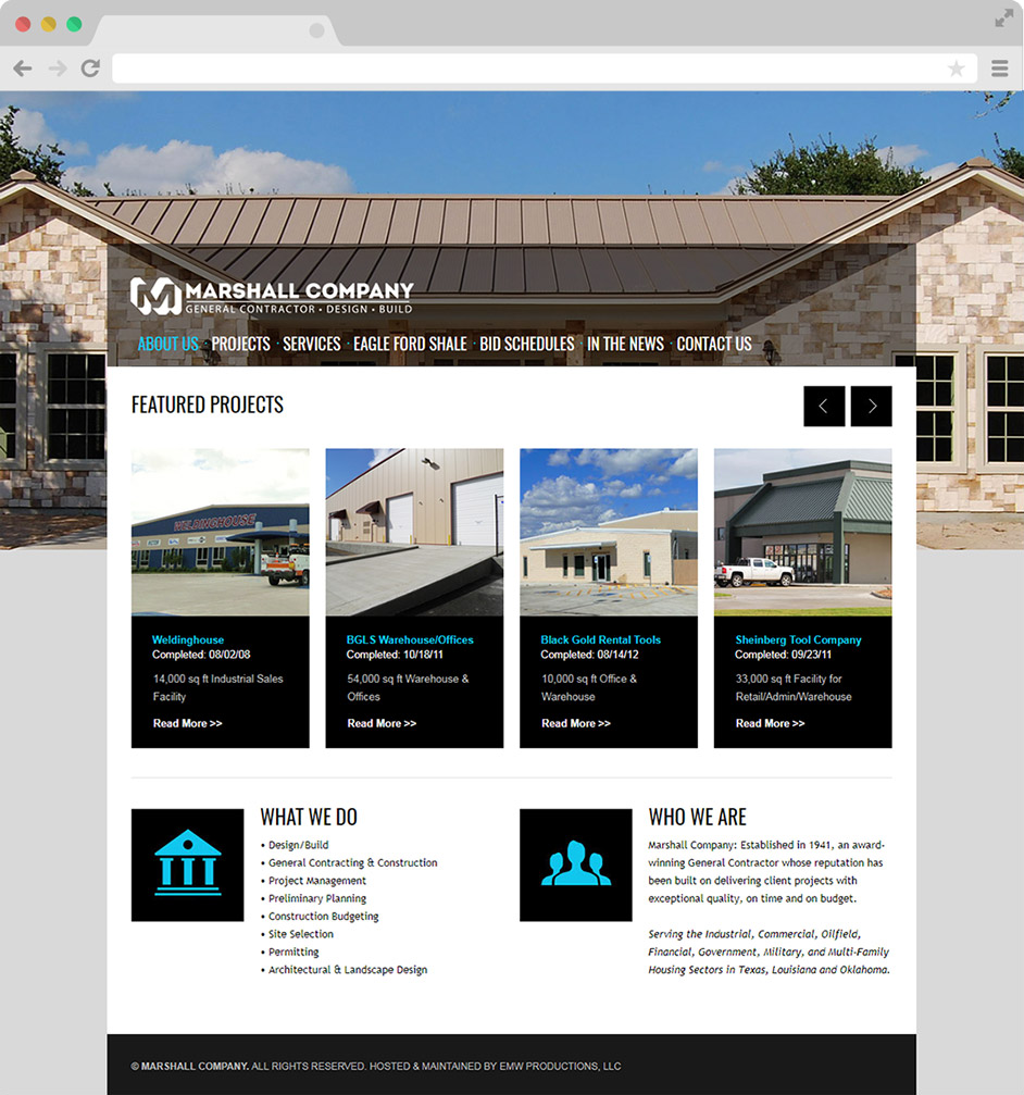 Responsive website with custom built sub-contractor portal and SQL database